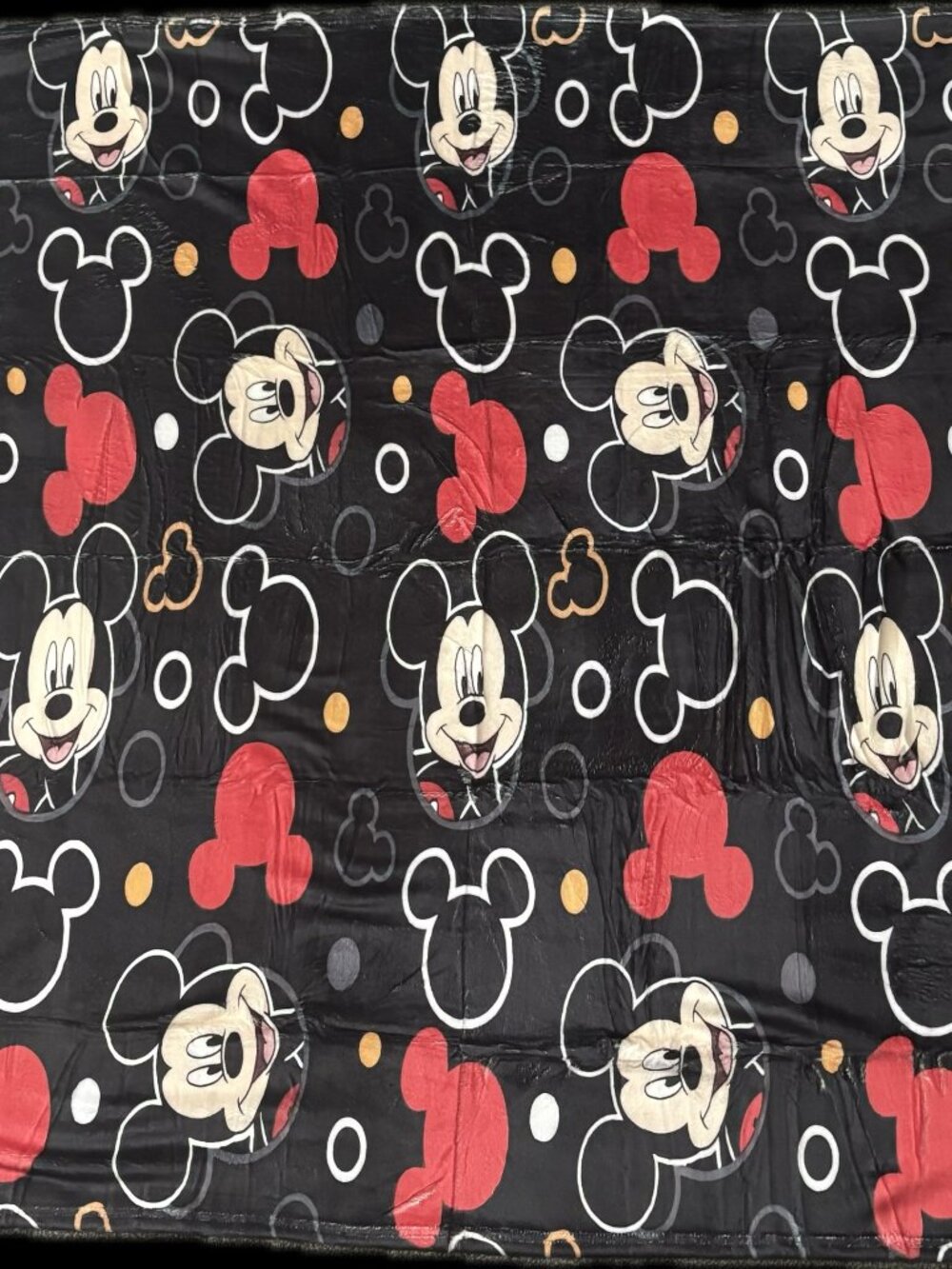 Disney Mickey Mouse Black, Red & Cream Kids Throw
